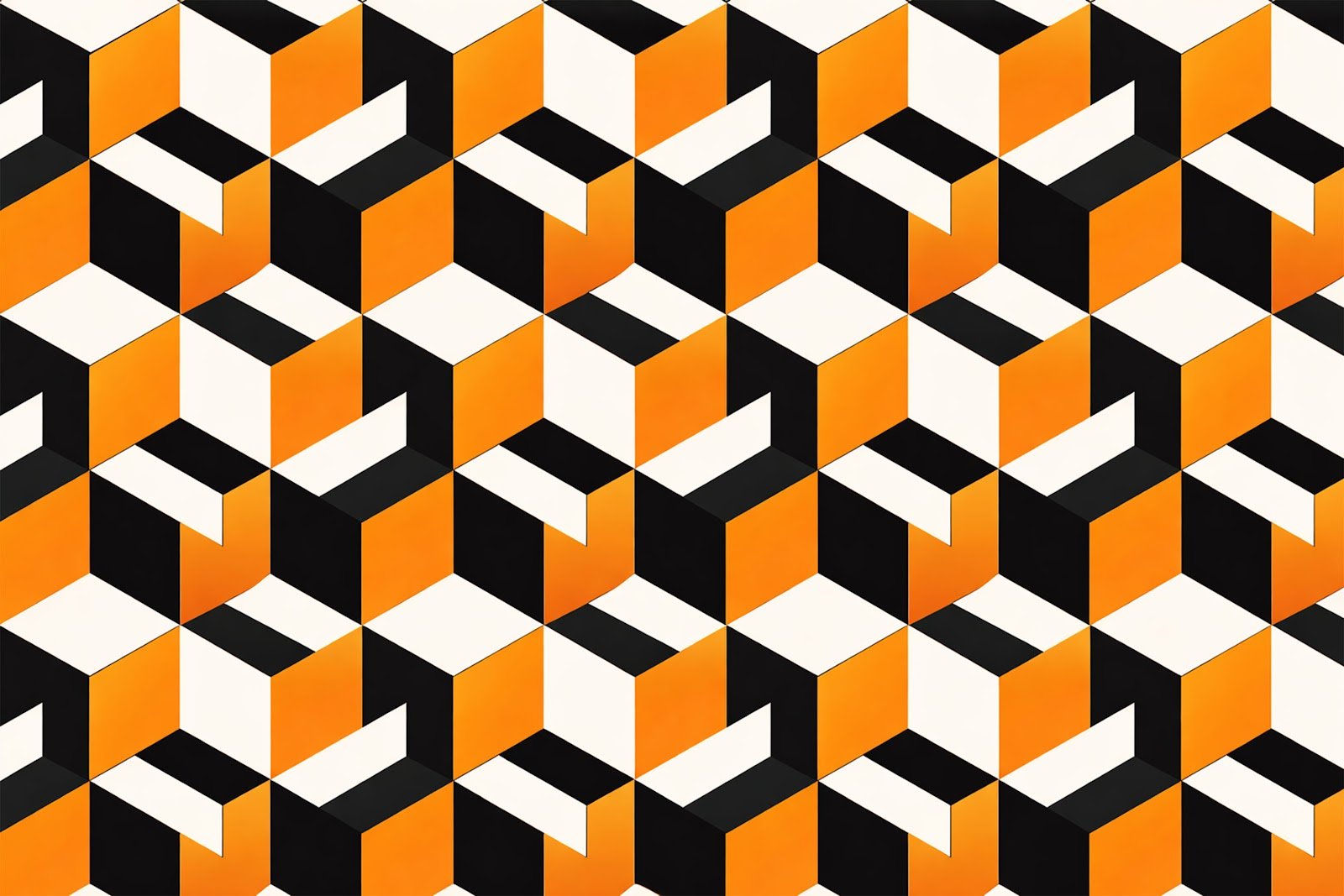 Bold Optical Illusion Cubes Background – 3D Geometric Pattern PNG Download