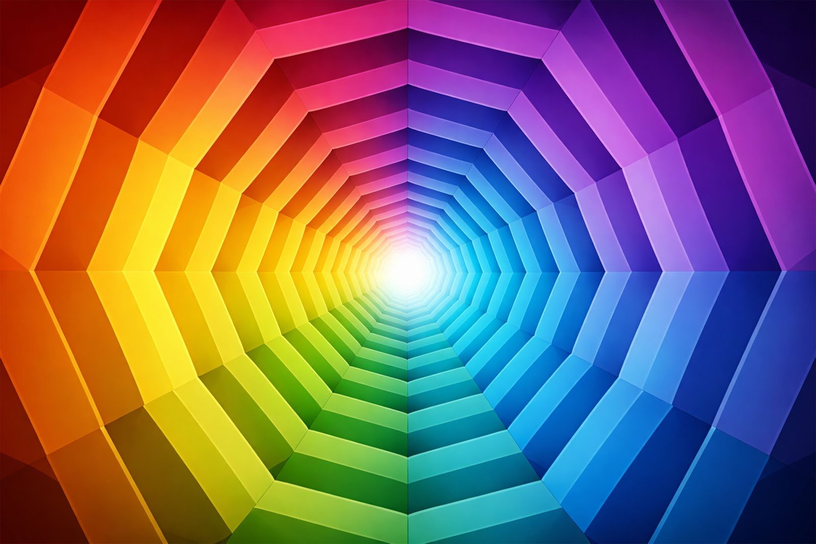 Tunnel of Repeating Polygons Geometric Background – 3D Pattern PNG Download