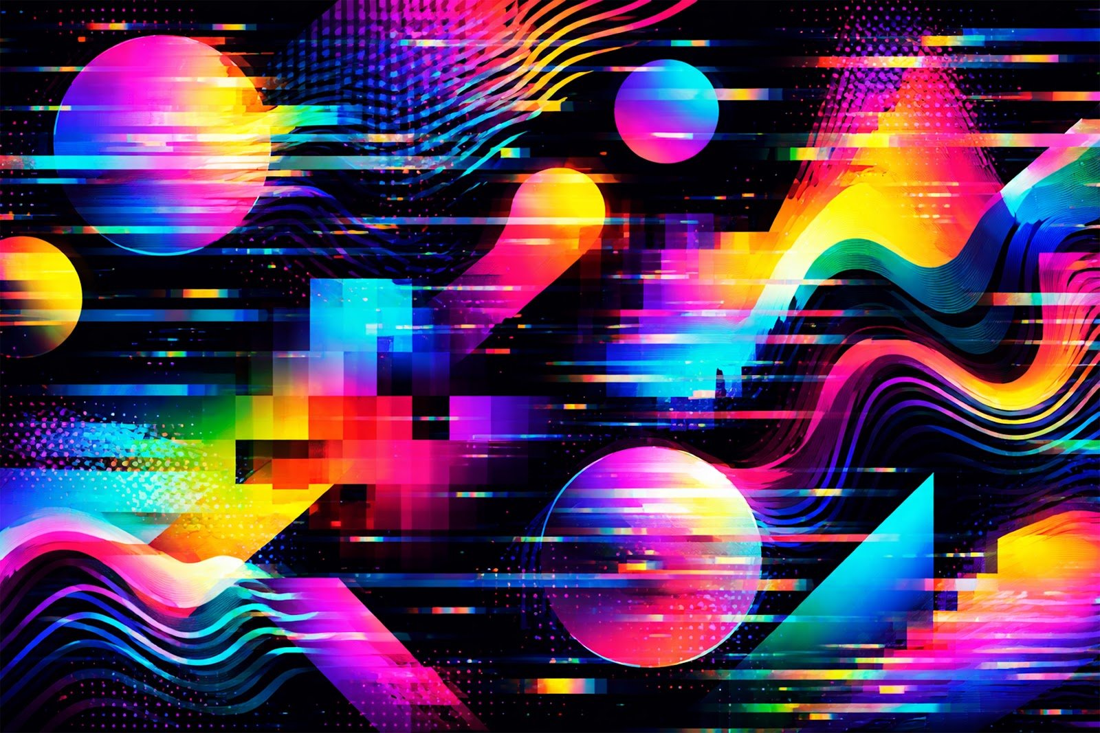 Abstract Glitch Distortion Shapes Background – Modern Digital Art Texture Free Download