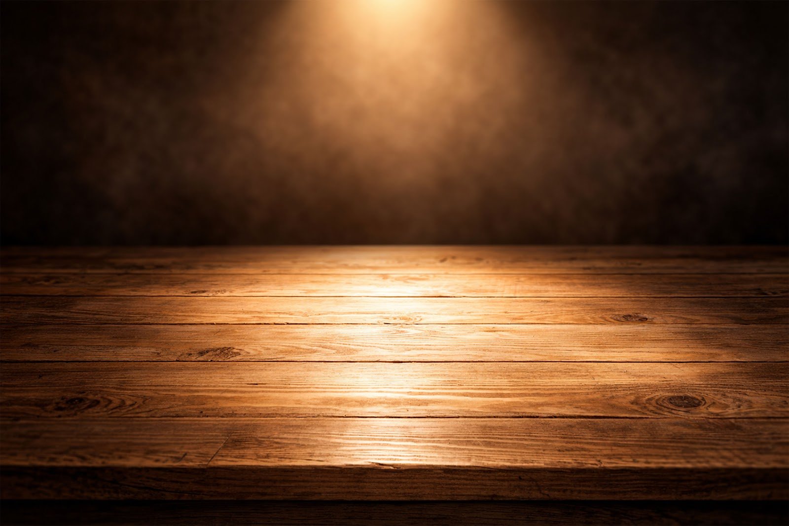 Wooden Table Mockup Background with Spotlight Ring Vignette – Premium Product Display Scene (Free Download)