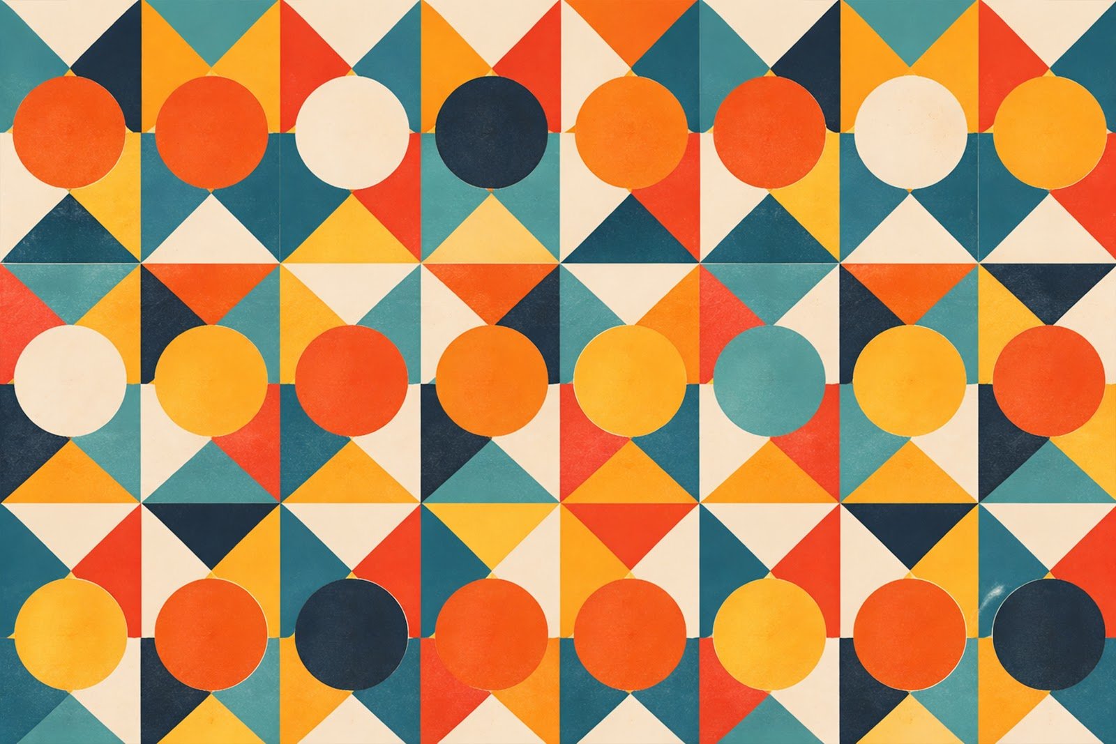 Geometric Background Alternating Circle & Triangle Pattern – Modern Abstract Seamless Design Download