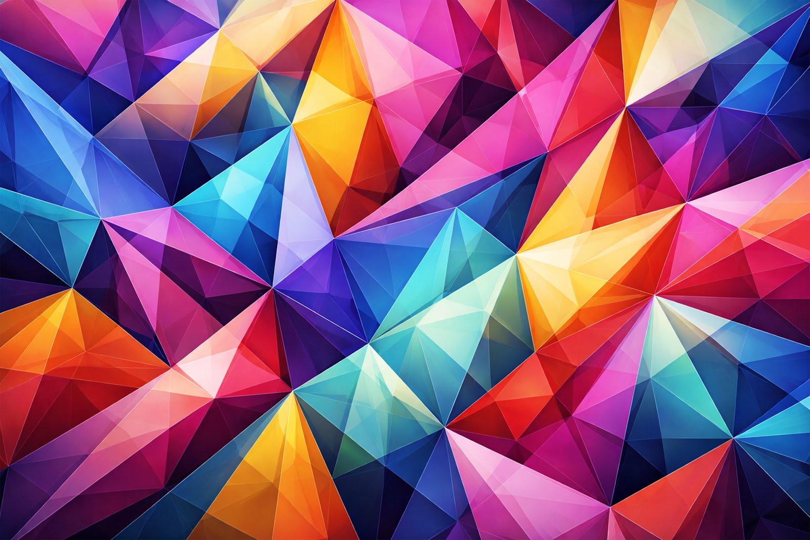 Abstract Fractal Triangles Geometric Background – Modern Polygonal Pattern HD Download