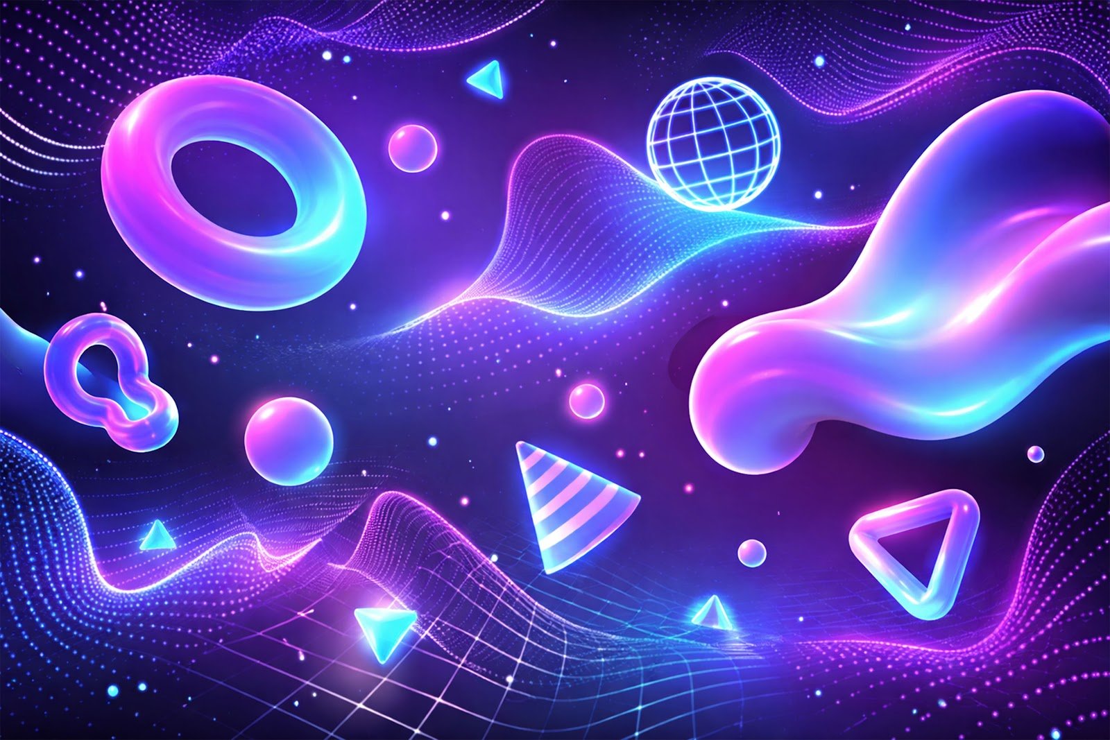 Abstract Virtual Reality Shapes Background – Futuristic VR Design Free Download
