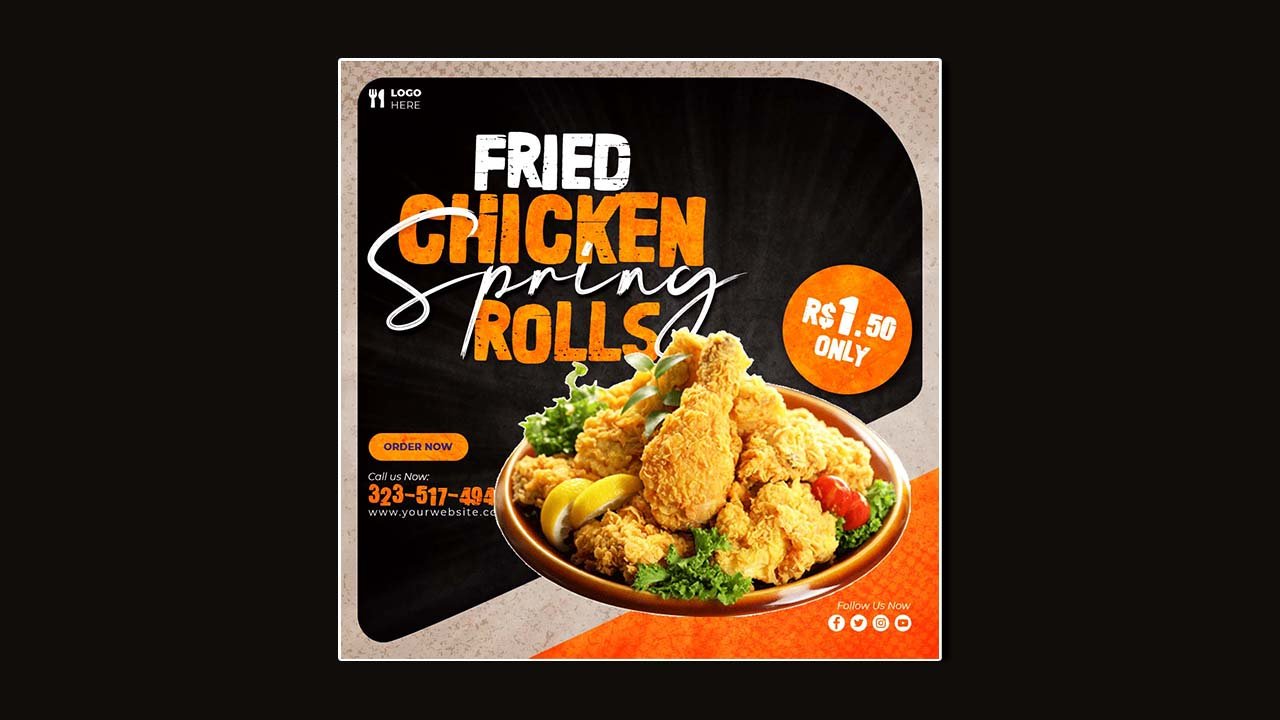 Food menu restaurant social media banner template – PSD File Free Download