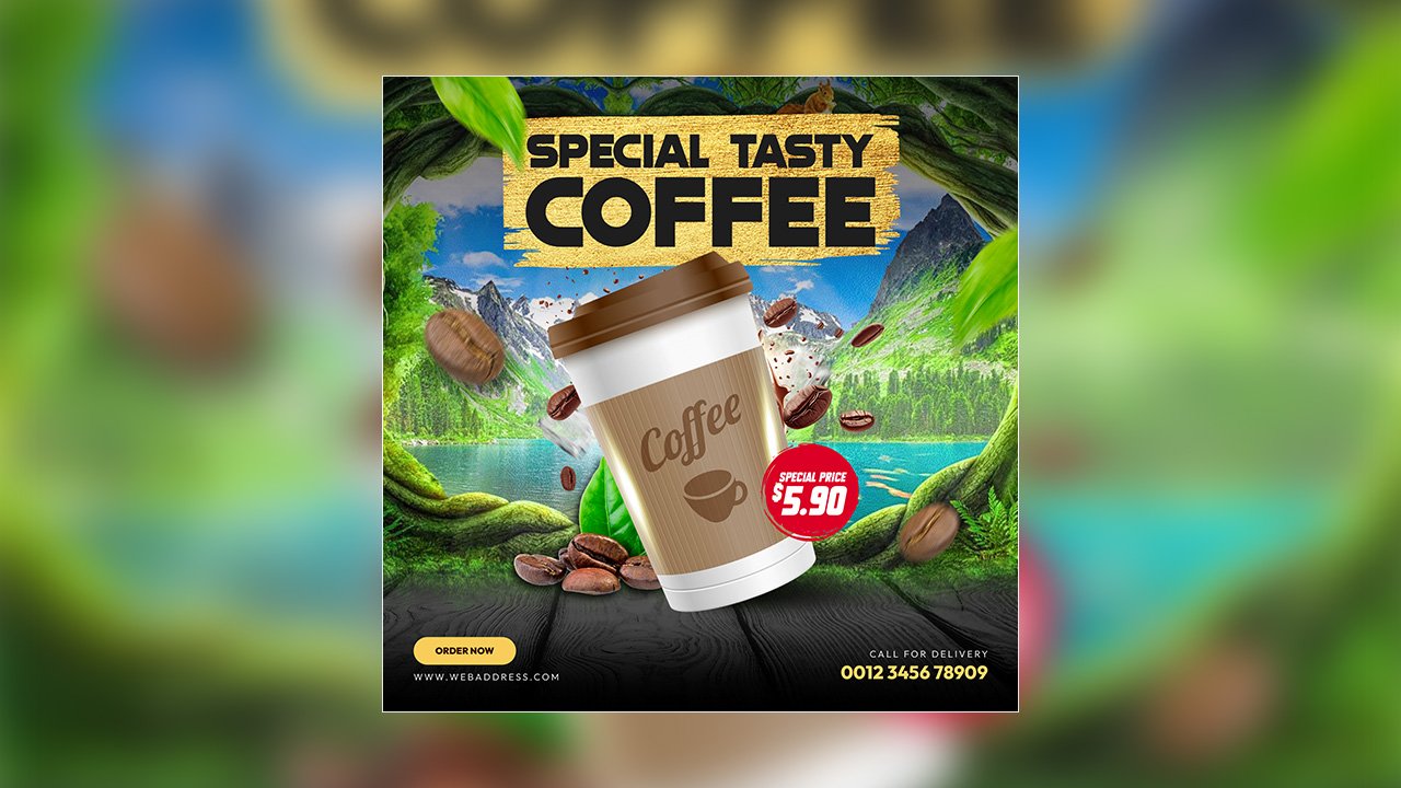 Coffee shop drink menu promotion template design – PSD File Free Download