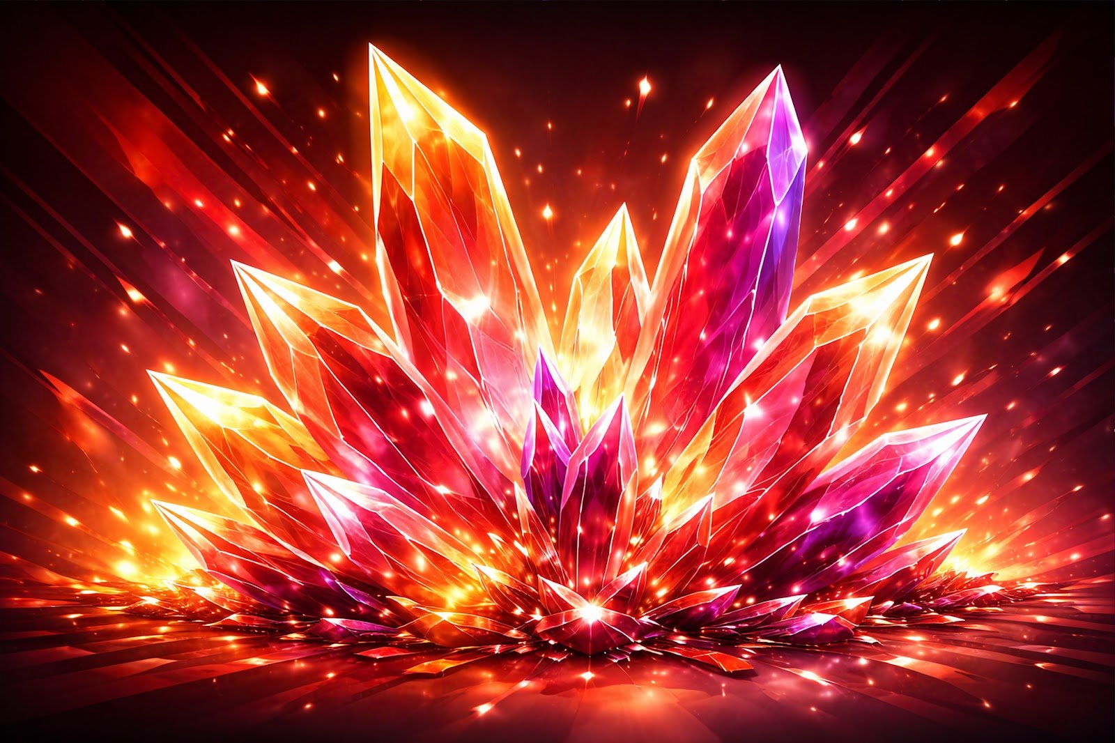 Sharp-Edged Crystal Clusters Geometric Background – Abstract 3D Crystal Texture HD Download