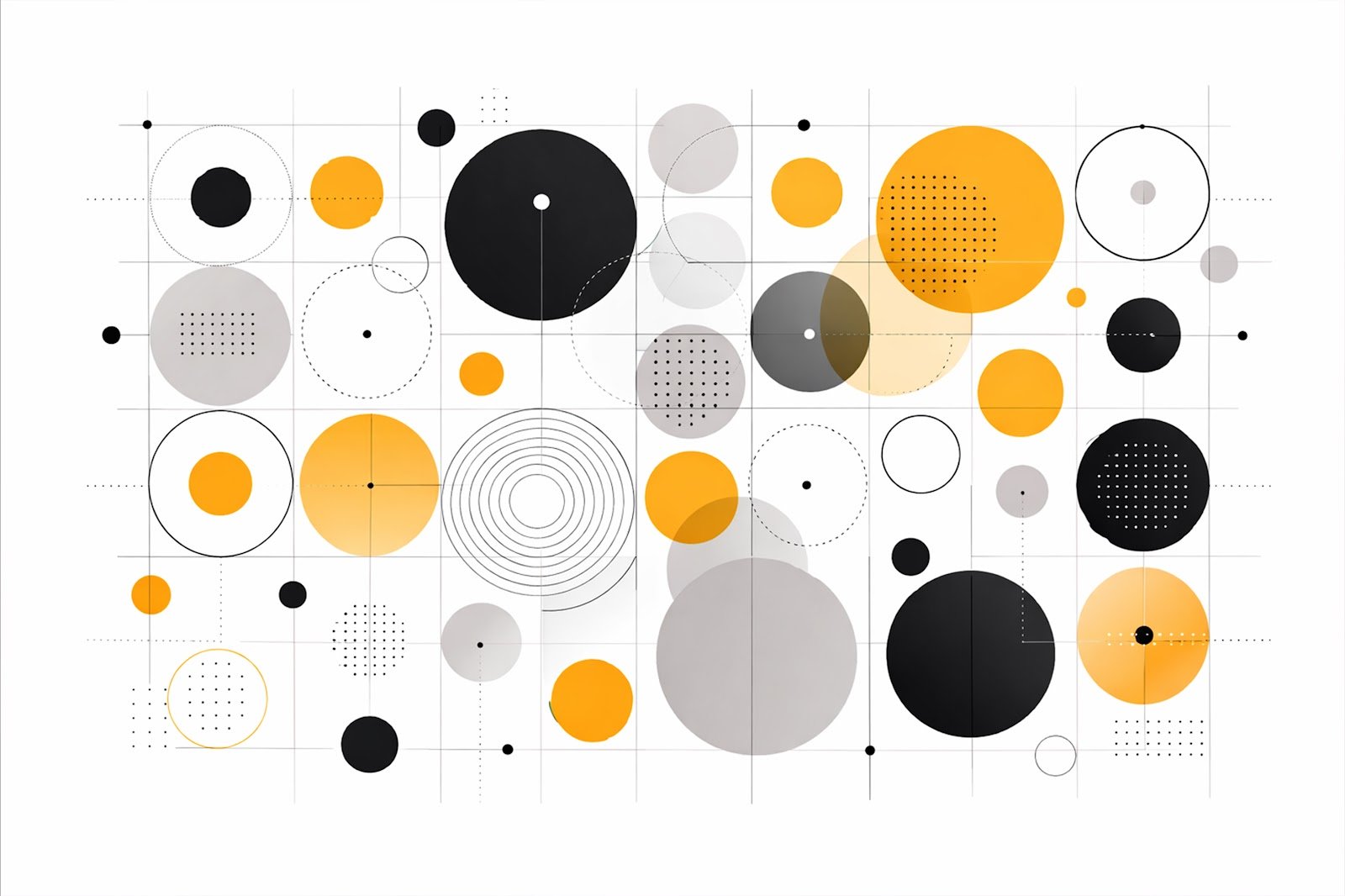 Geometric Grid of Circles Background – Abstract Pattern with Varying Radiuses HD Download