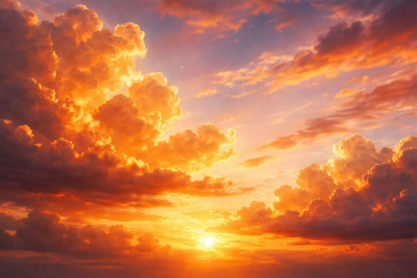 Golden Sunset Cloudy Sky Background – Dramatic Golden Clouds at Dusk (Free Download)