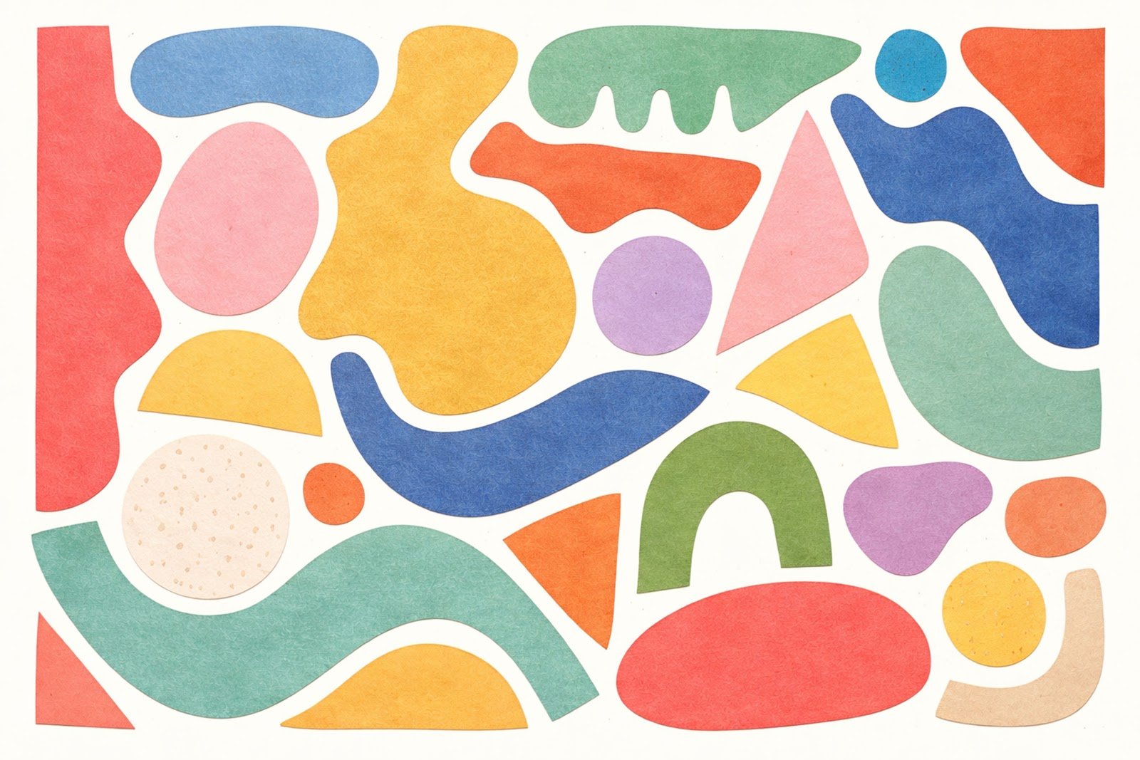 Abstract Hand-Cut Paper Shapes Background Free Download – Modern Collage Texture