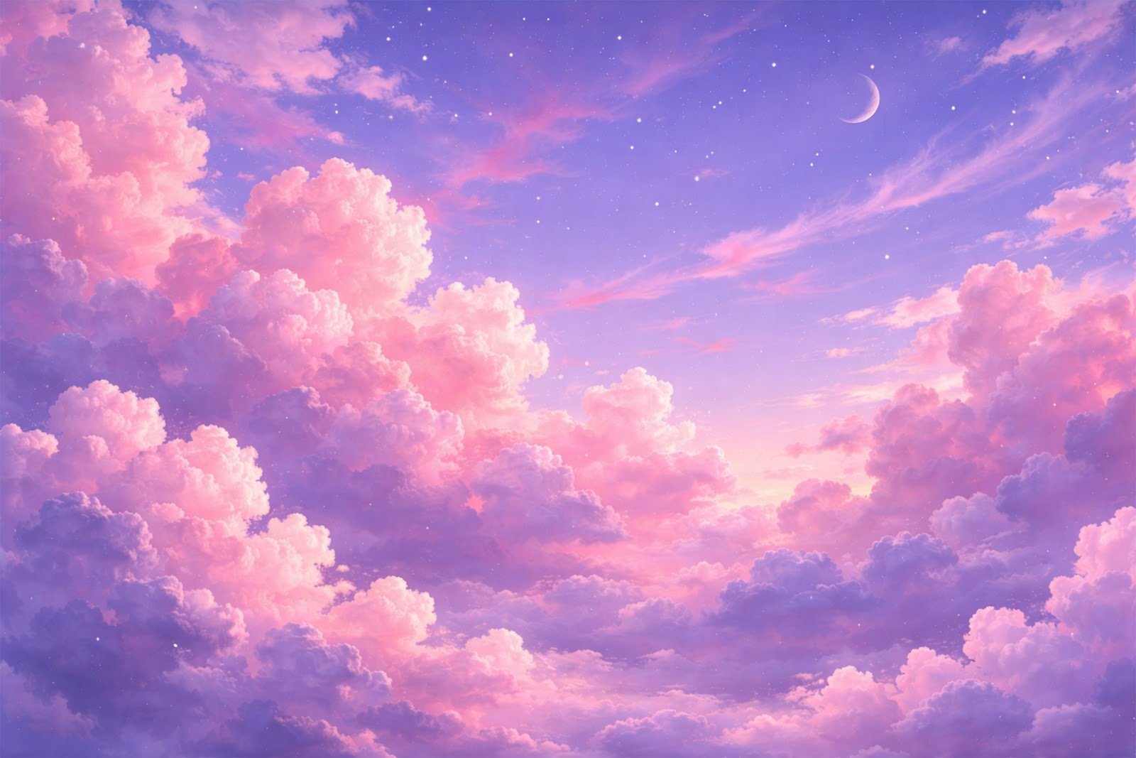 Pink and Purple Twilight Cloudy Sky Background – Dreamy Sunset Clouds (Free Download)