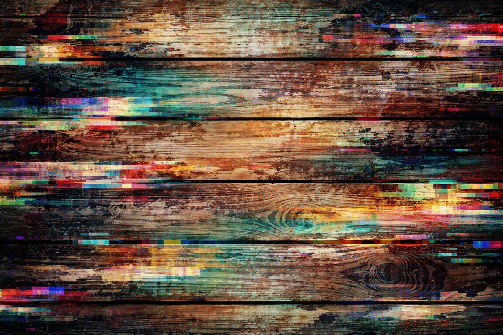 Digital Glitch Wood Texture Background – Futuristic Distorted Wooden Surface HD Download