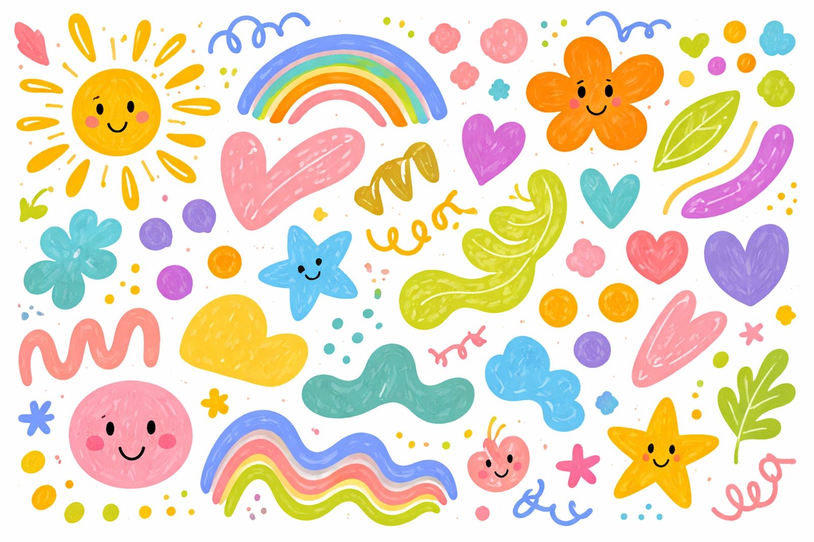 Childlike Abstract Drawings Background – Free High-Resolution Download