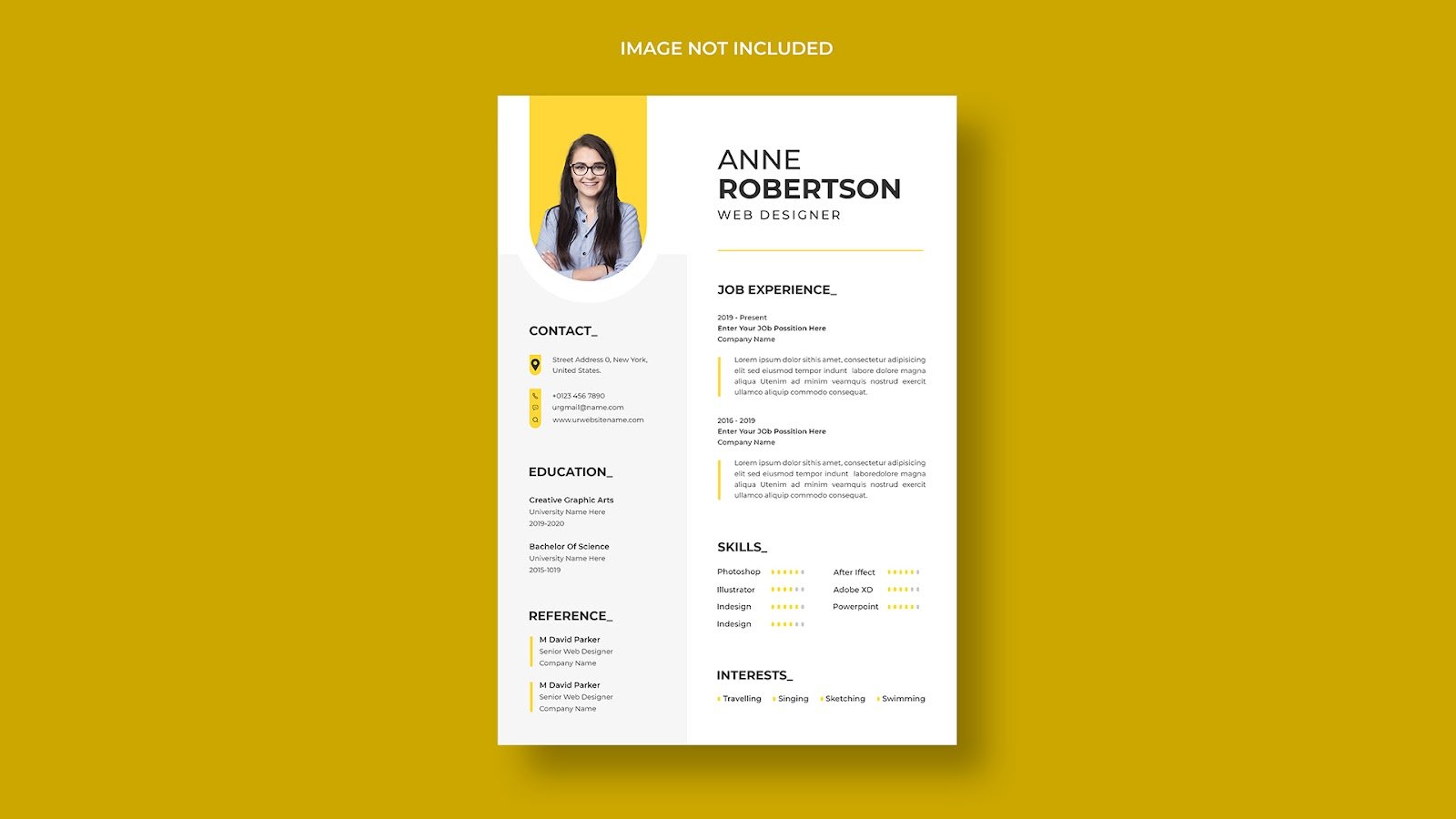 Professional modern minimal resume CV template – PSD Free Download