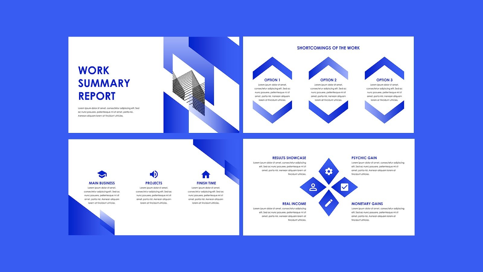 White and Blue Corporate Geometric Work Report Presentation – Presentations and Slides Free Download