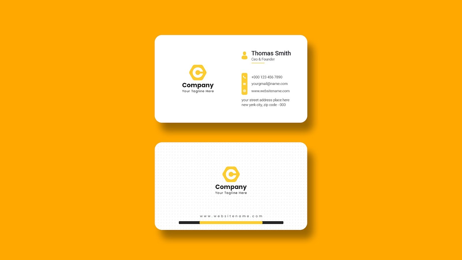 Modern clean business card template – PSD Free Download