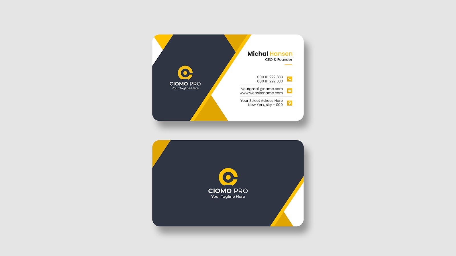 Clean professional business card template – PSD Free Download