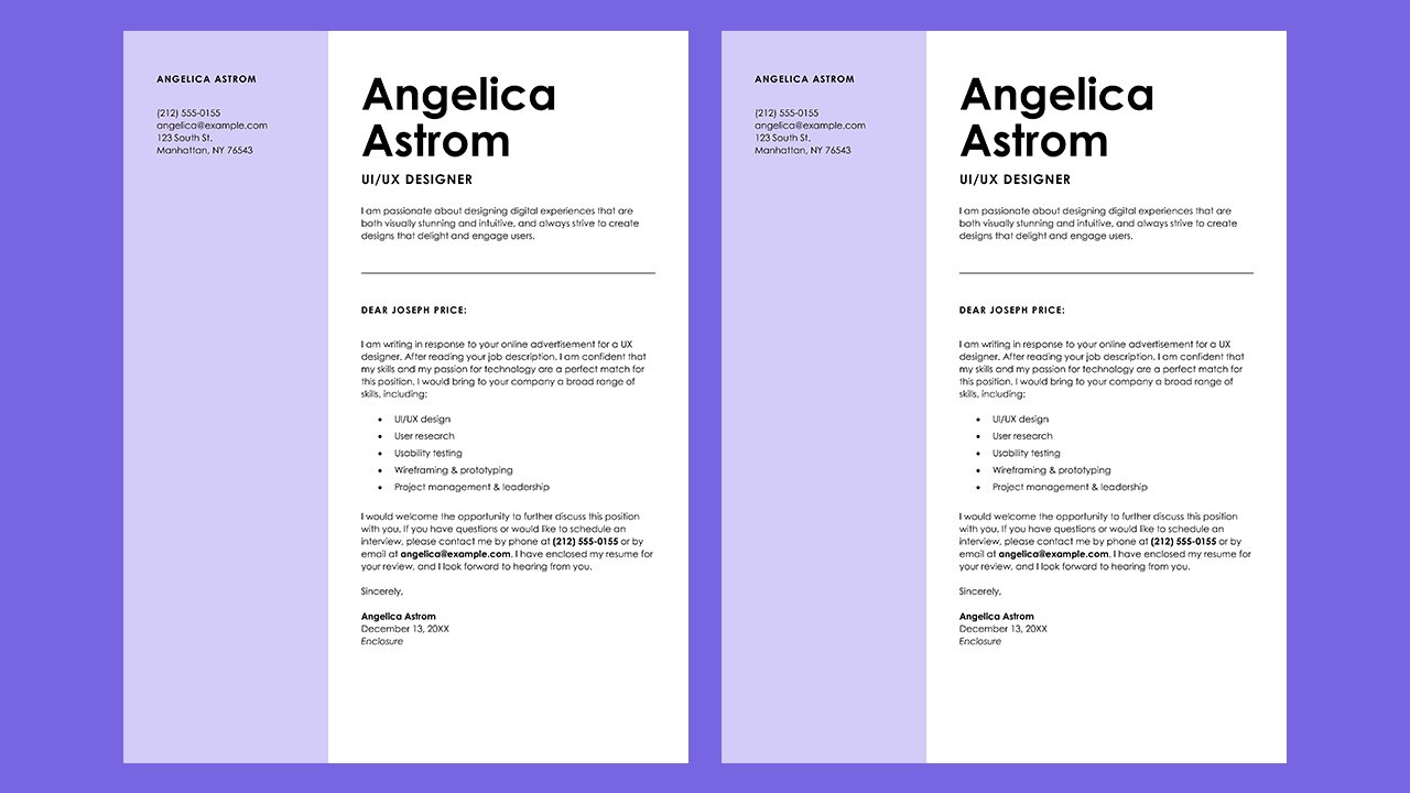 Free Modern UIUX designer cover letter Concept Word document templates – Microsoft Word Templates Free Download