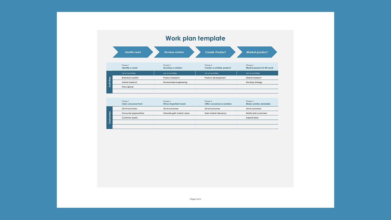 Work plan timeline – Excel Templates Free Download
