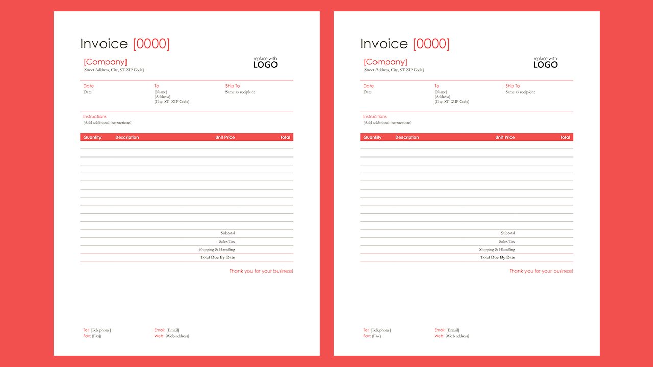 Free Invoice Simple modern Concept Word document templates – Microsoft Word Templates Free Download