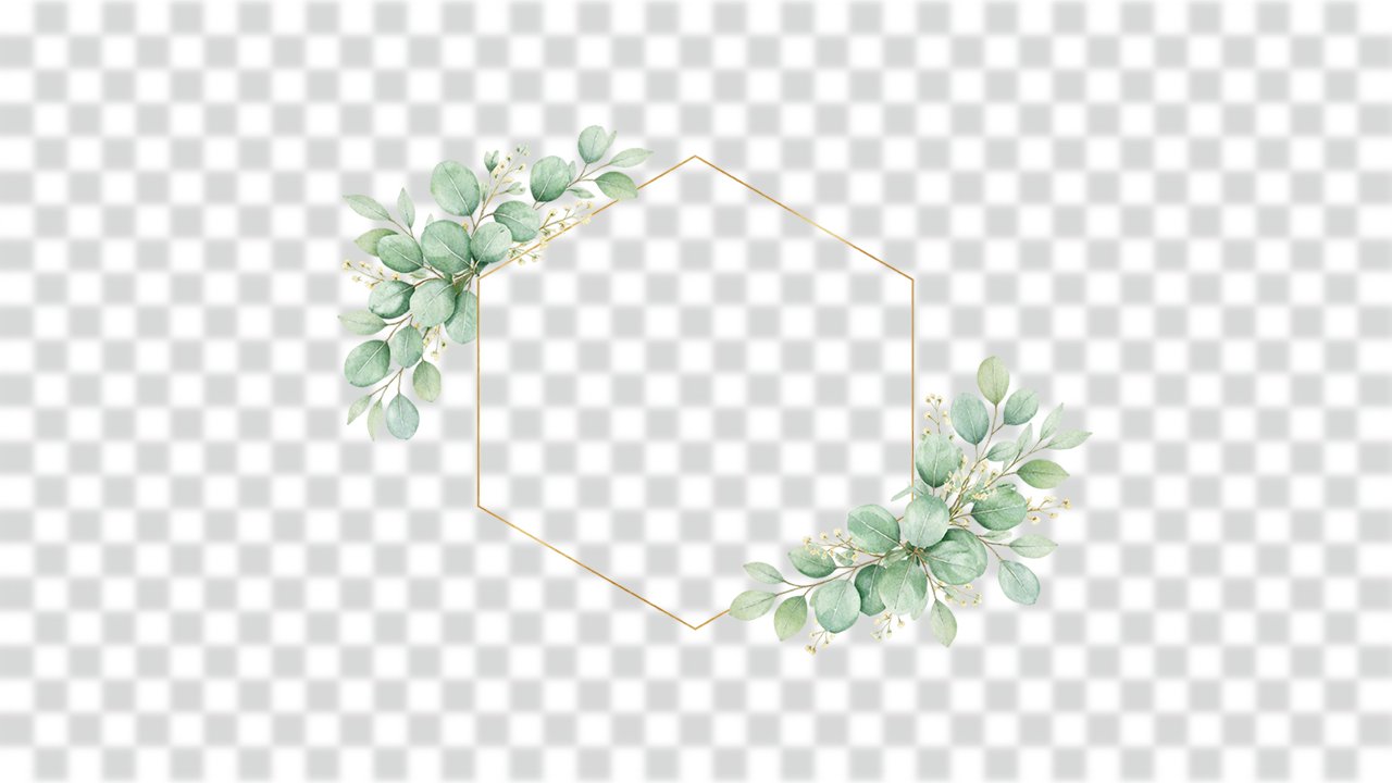 Hexagon Eucalyptus Decorative Floral Frame – Free Download for Elegant Designs