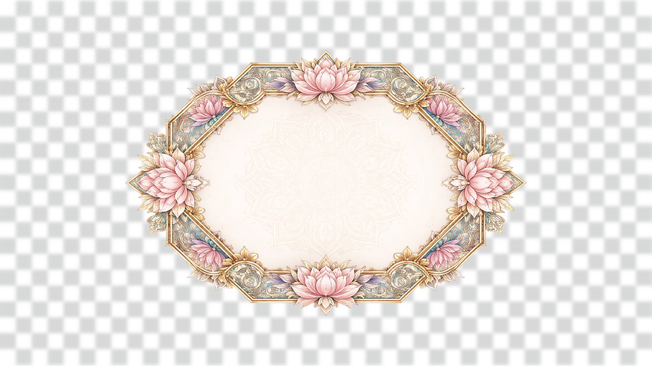 Elegant Floral Octagon Mandala Frame Free to Download for Design Projects