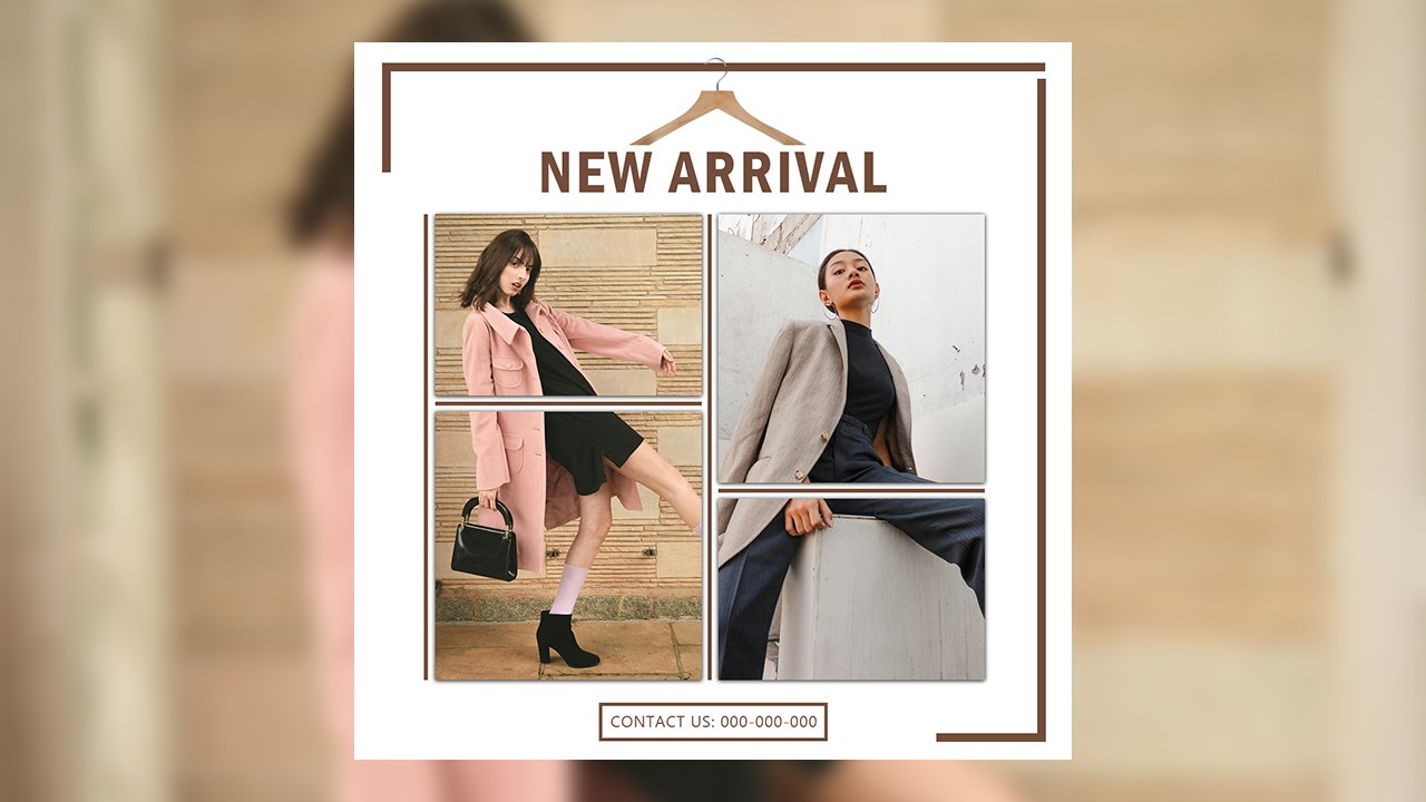 Brown Minimalist Fashion Social Media Banner or Instagram Post Template - PSD File Free Download