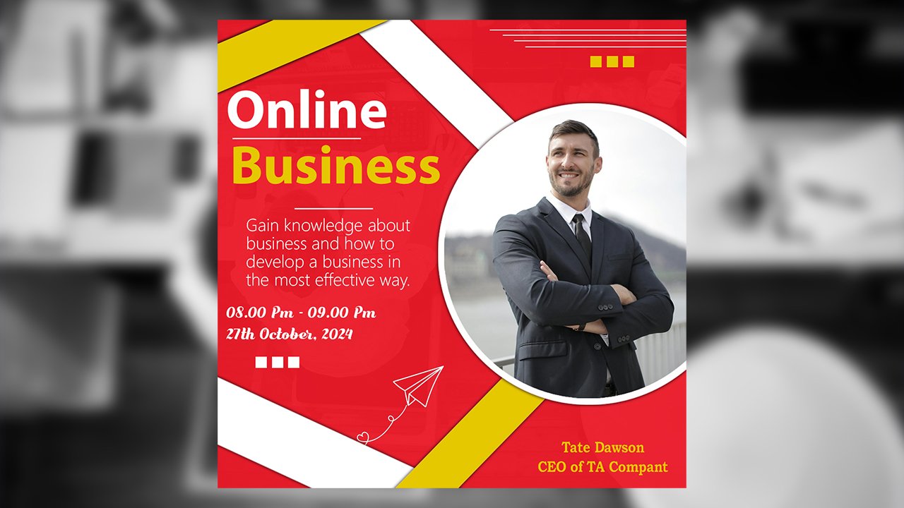 Modern Online Business Poster Social Media Banner Post Template - PSD File Free Download