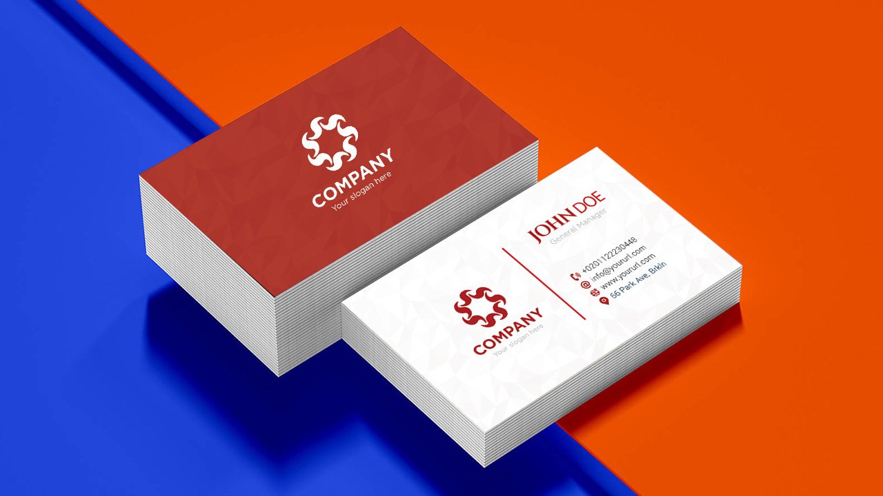 Red white business card – PSD File Free Download