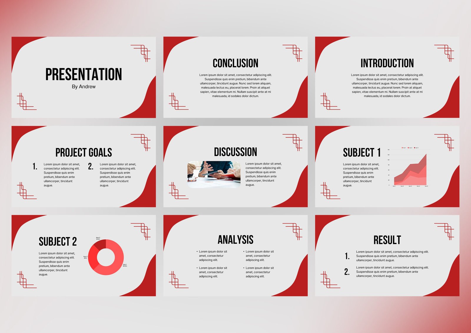 Red and Gray Simple Minimalist Presentation