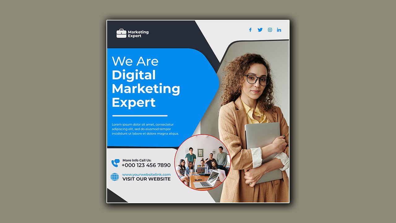 Digital marketing agency corporate social media poster template - PSD File Free Download