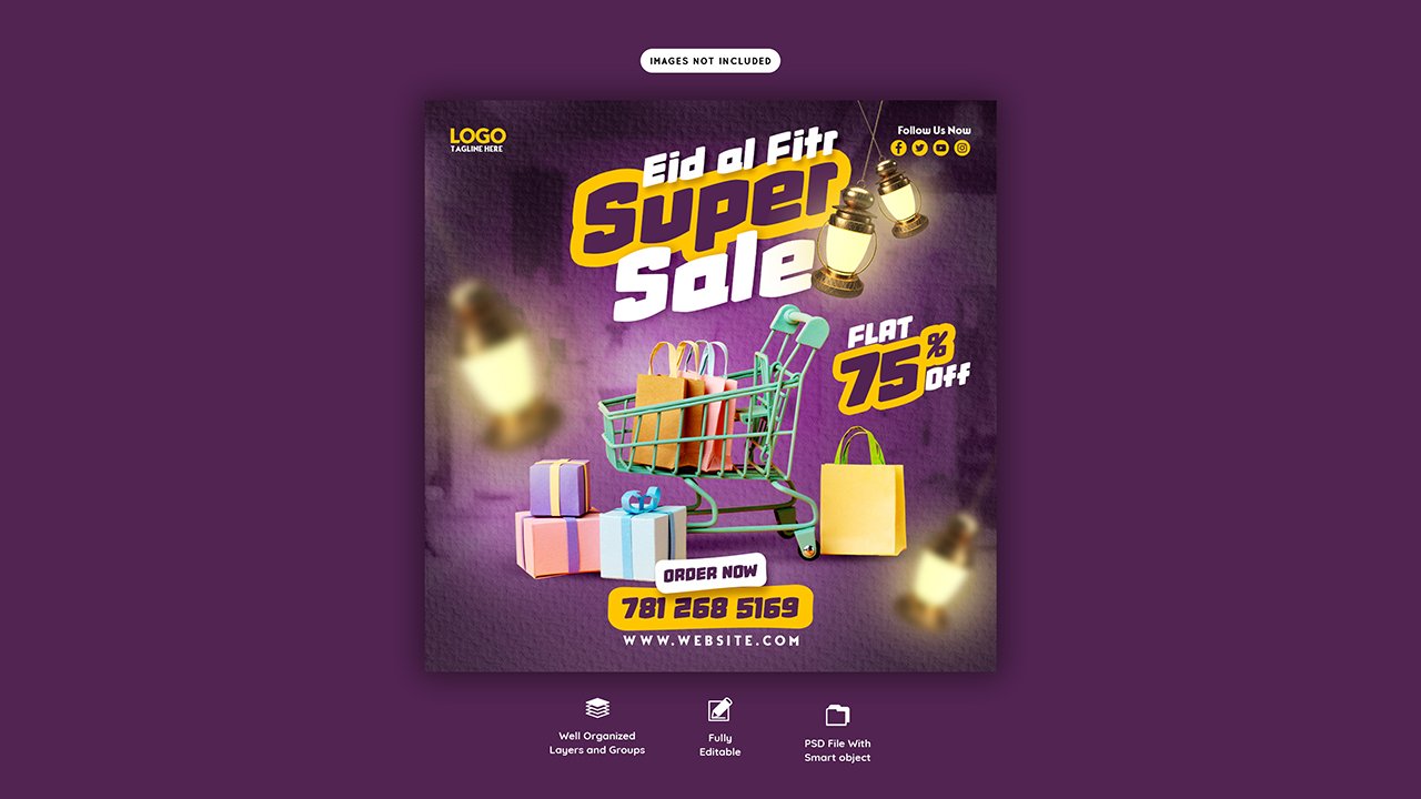 Mega sale social media banner instagram post template - PSD Free Download