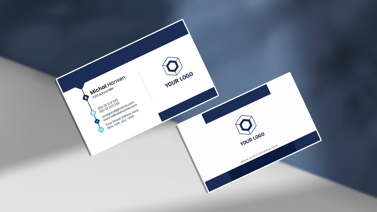 Clean blue business card template