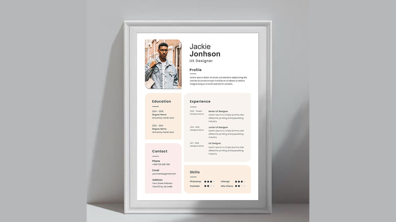 Clean and modern resume portfolio or cv template