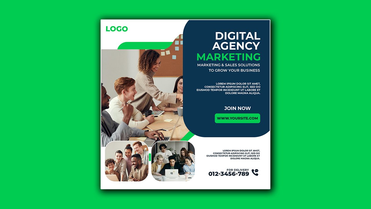 Digital marketing agency social media template design - PSD Free Download