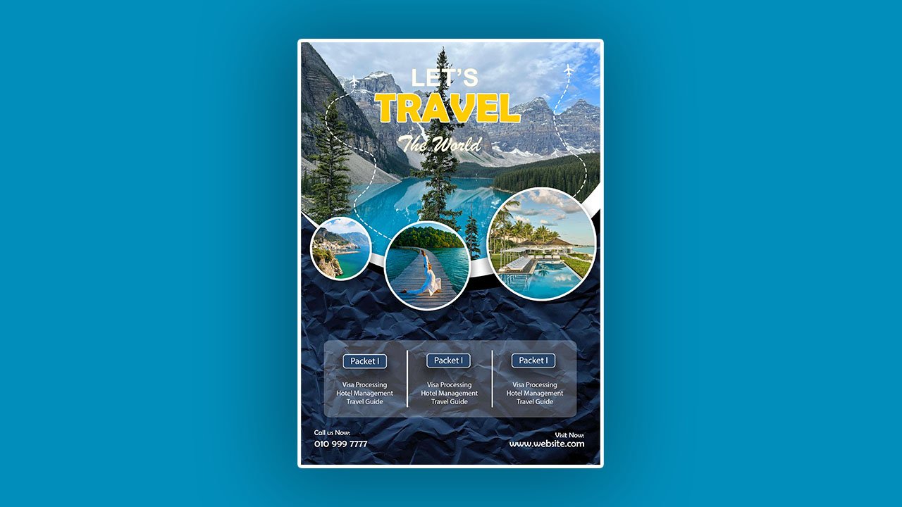 Travel & Tour poster design template - PSD File Free Download