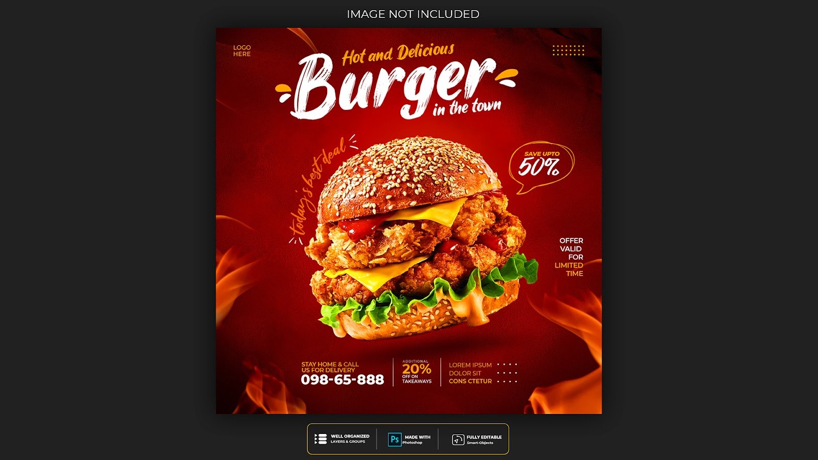 Food social media banner post template – PSD Free Download