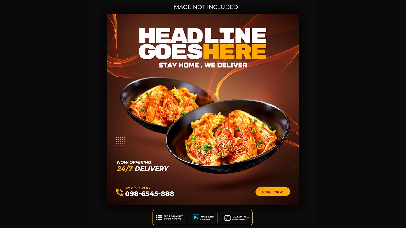 Food social media promotion banner post design template – PSD Free Download