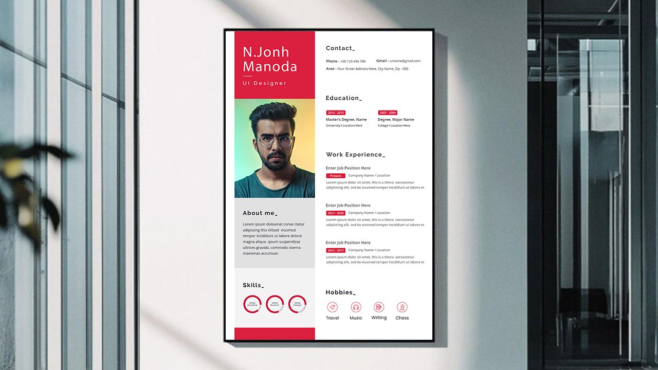 Clean modern resume cv template