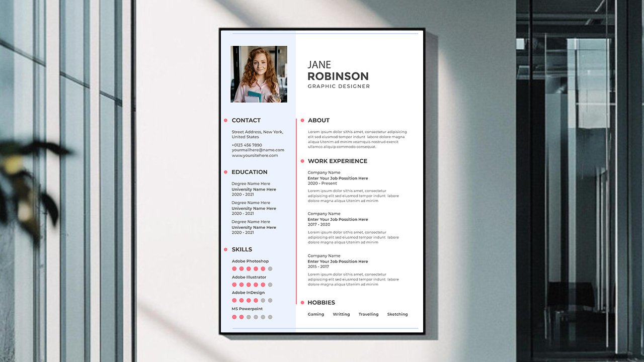 Professional minimal modern resume cv template