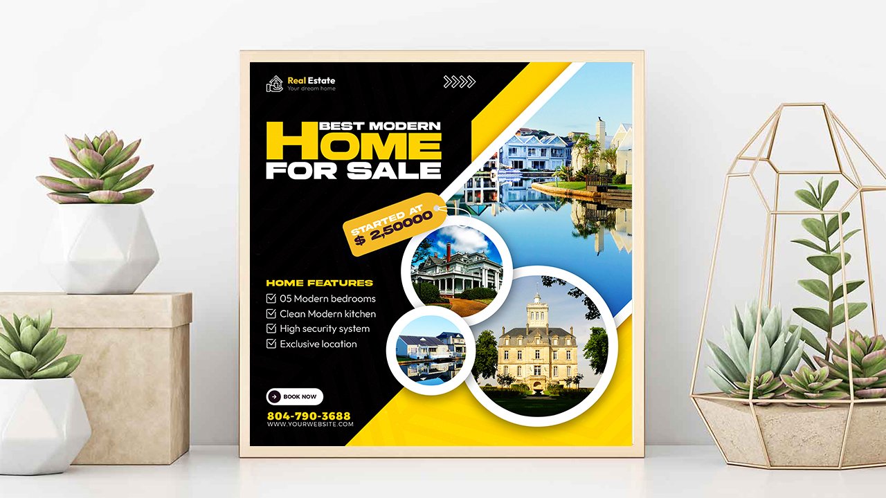 Real estate house property Instagram post social media post banner template