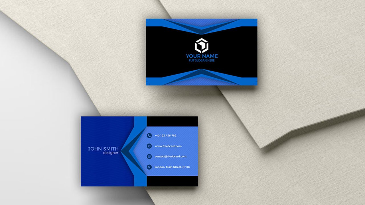 Blue geometric card