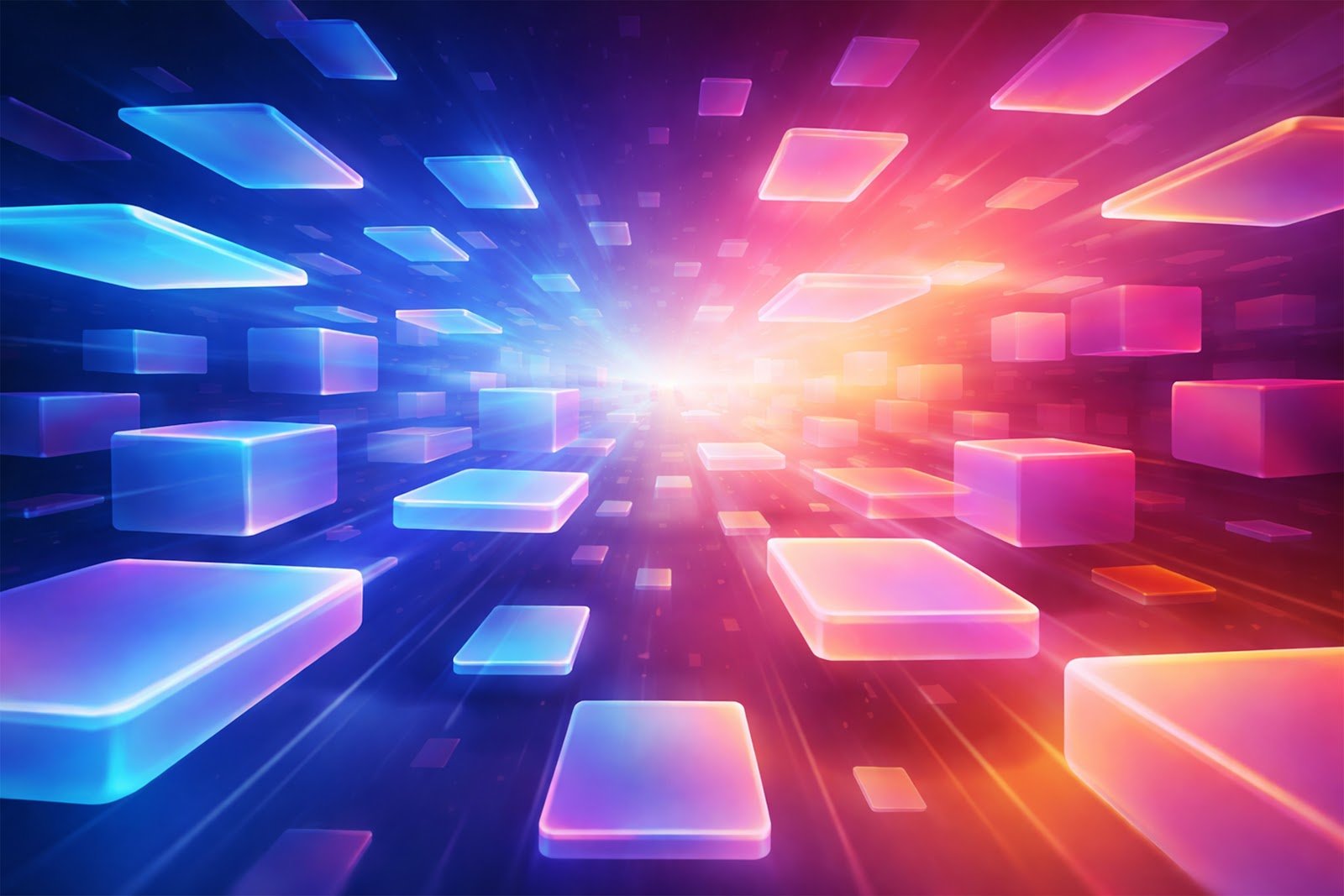 Abstract Floating Squares Background in Perspective – Modern Geometric Shapes Free Download