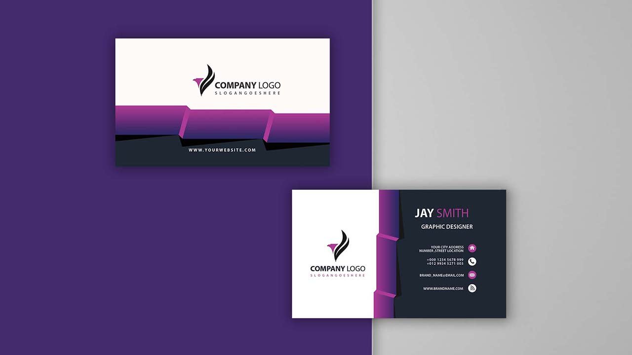 Visit card with abstract detailed