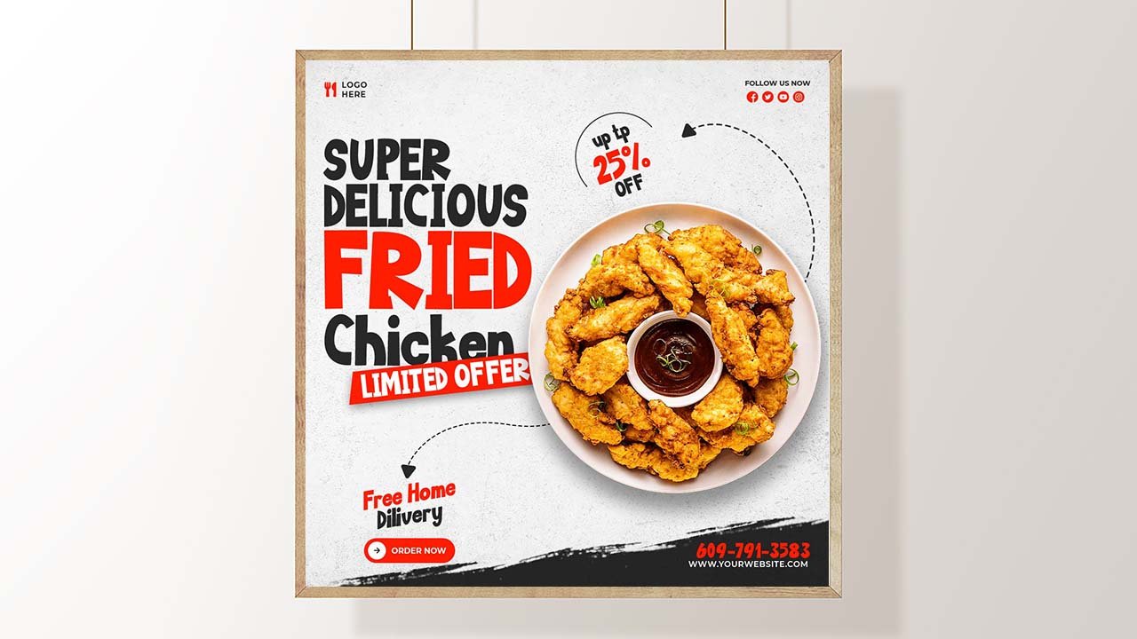 Food menu restaurant social media banner template