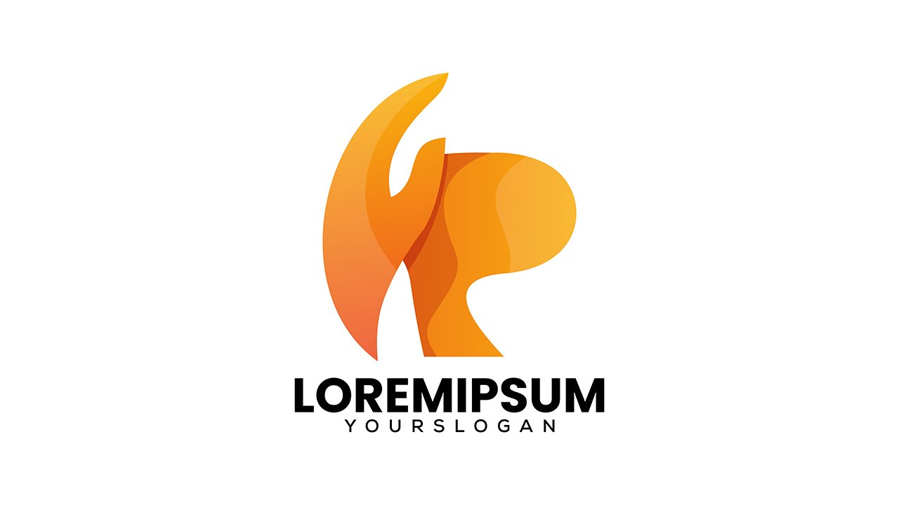 Initials letter R hand colorful logo design – AI Free Download