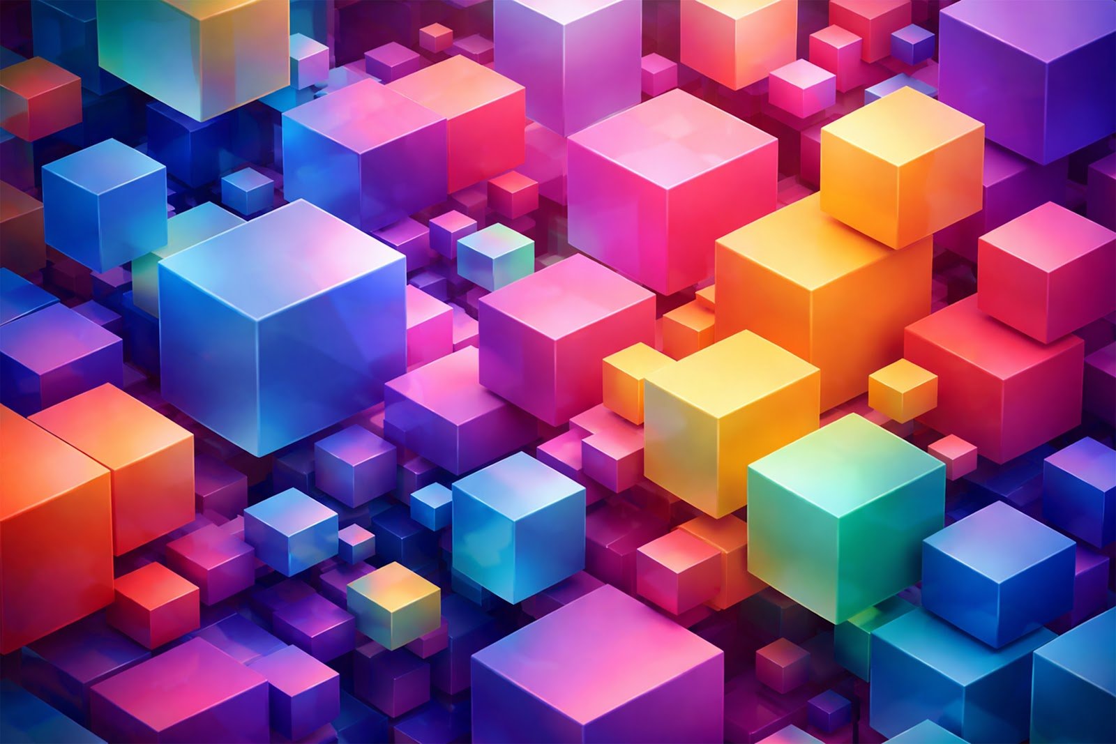 3D Abstract Cubes Background – High Resolution Geometric Shapes Wallpaper Free Download