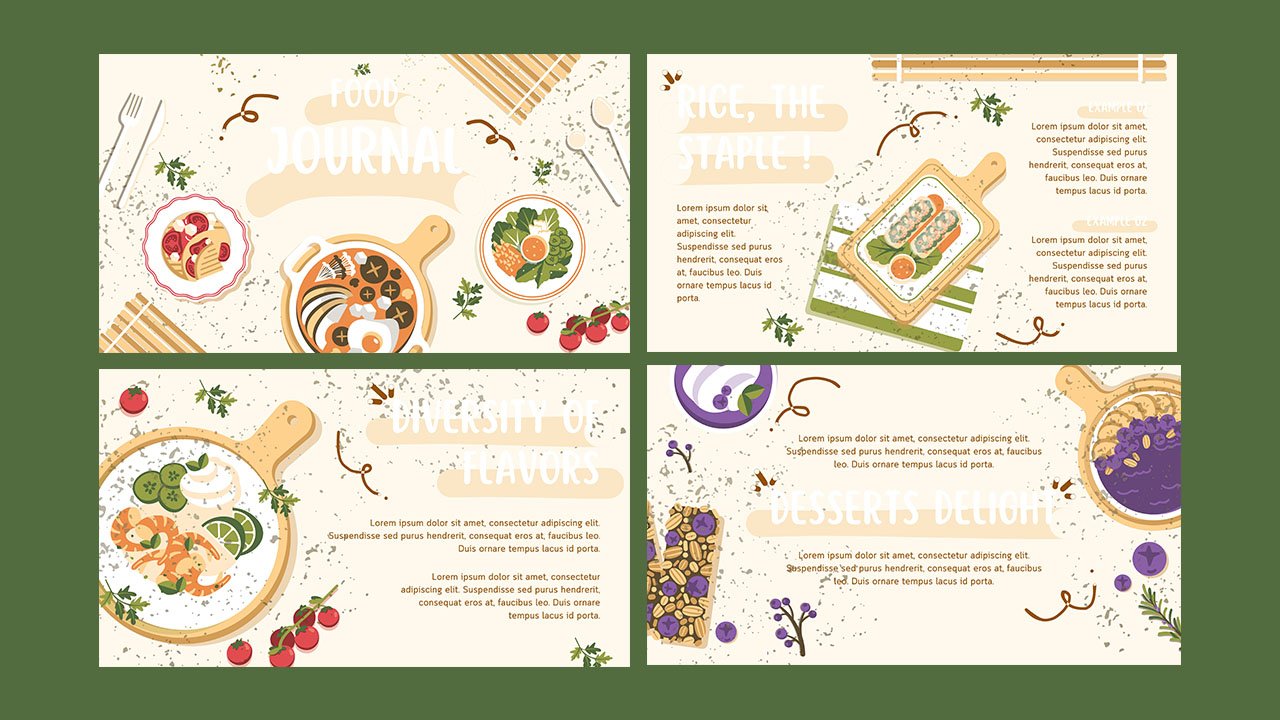 Cream Illustrative Food Journal Presentation
