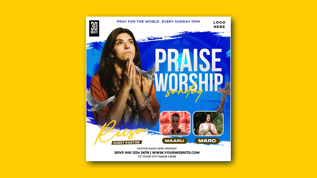 Church conference flyer social media post web banner - PSD File Free Download