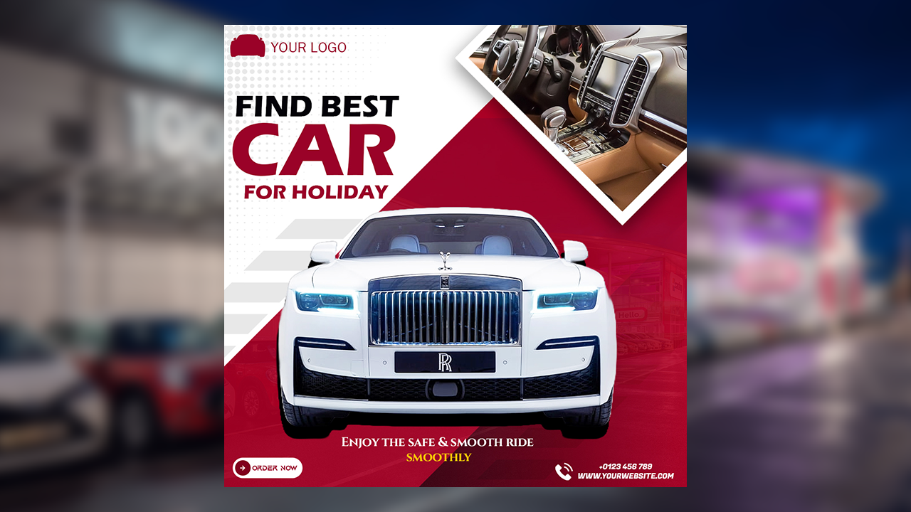 Car Sale Automotive Social Media Banner or Instagram Post Template - PSD File Free Download