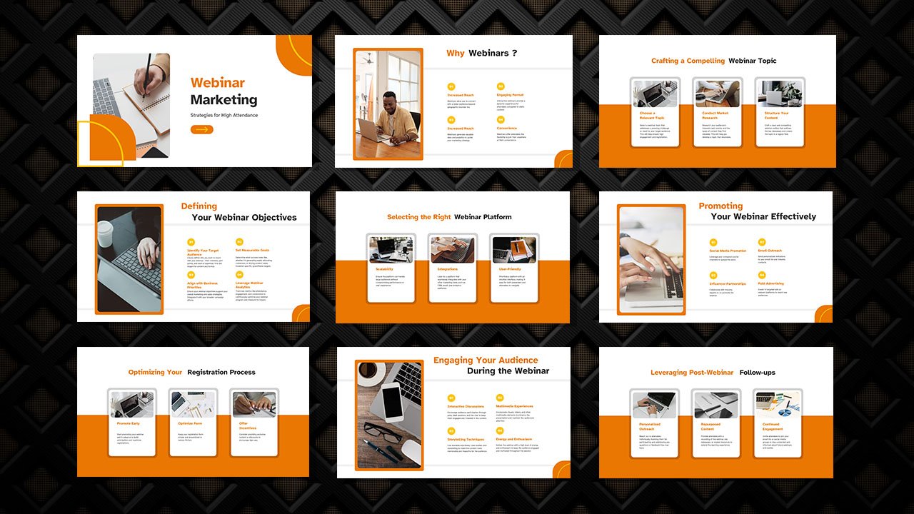 Orange and White Modern Marketing Webinar Presentation